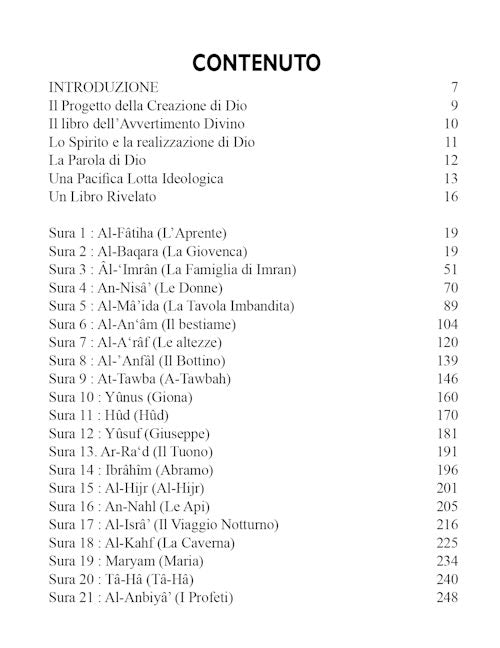 ITALIAN Quran - Glorioso Corano - TR. H.R. Piccardo — page preview 1
