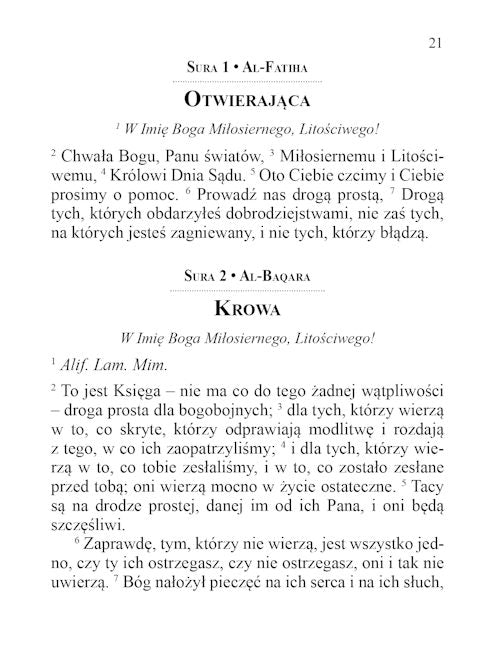 Polish Quran - KORAN - TR. Józefa Bielawskiego — page preview 2